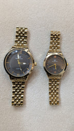 LuxeBond Gold-Black – Couple Watches Set