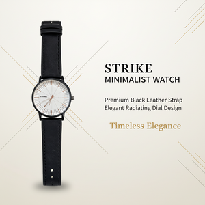 Strike Black Strap with White Dial Men Watch