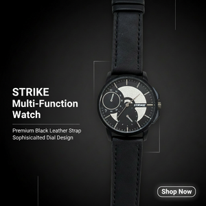 Strike Black with White Touch Men Watch