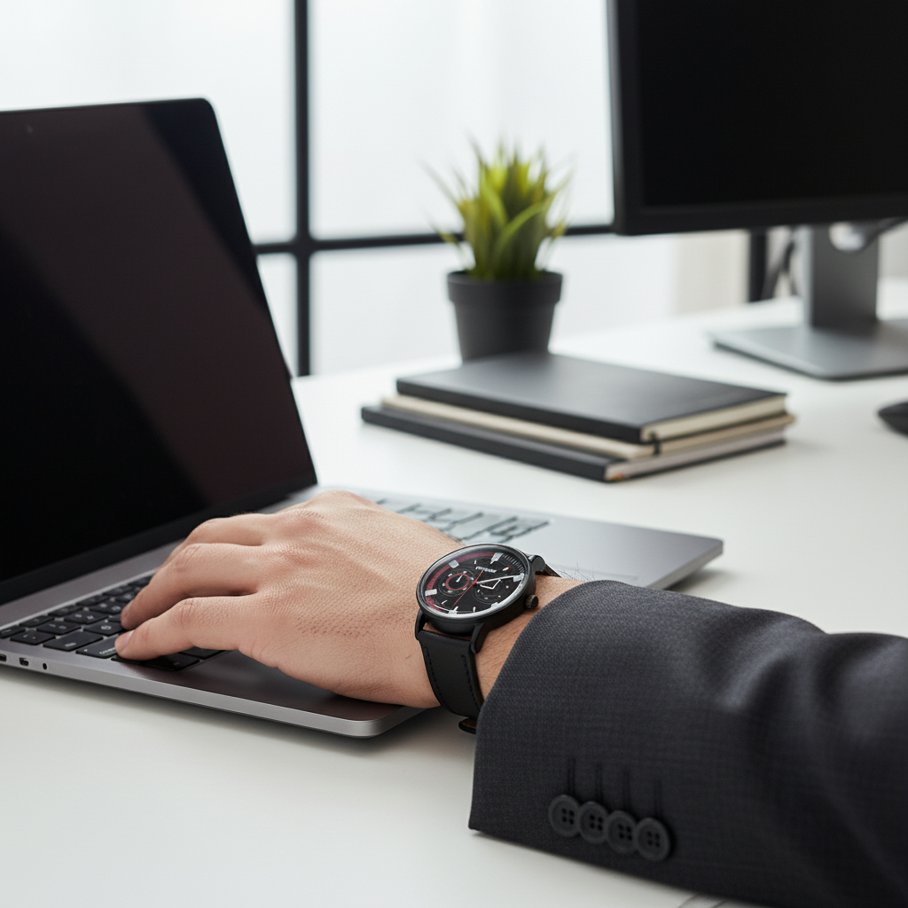 Strike Black with Red Touch Men Watch