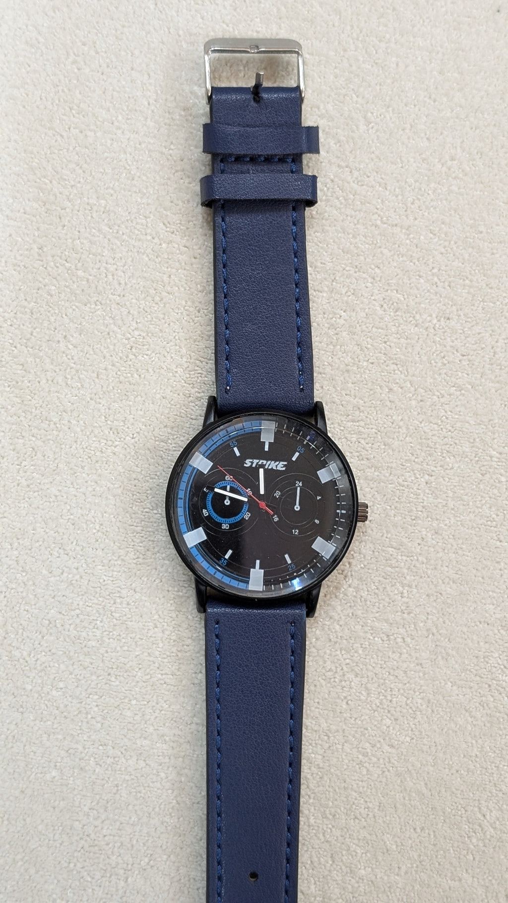 Strike Navy Blue Strap with Black Dial Men Watch