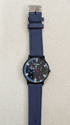 Strike Navy Blue Strap with Black Dial Men Watch