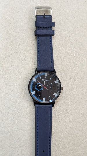 Strike Navy Blue Strap with Black Dial Men Watch