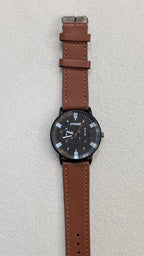 Strike Brown Strap with Black & White Touch Men Watch