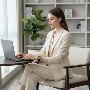 Bophieri Black Strap with Golden Dial Women Watch