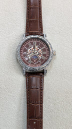 Bophieri Brown Strap with Silver Dial Women Watch
