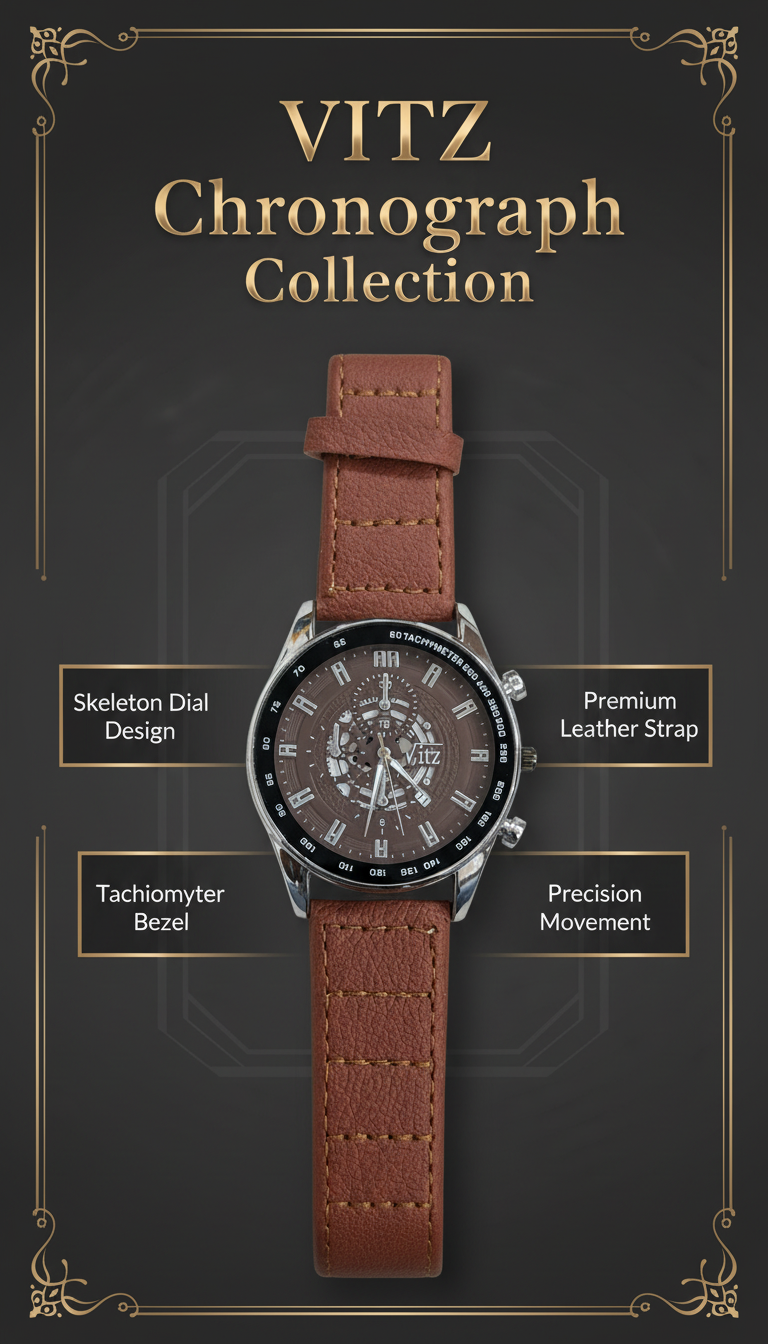 Vitz Vogue Brown Men Watch