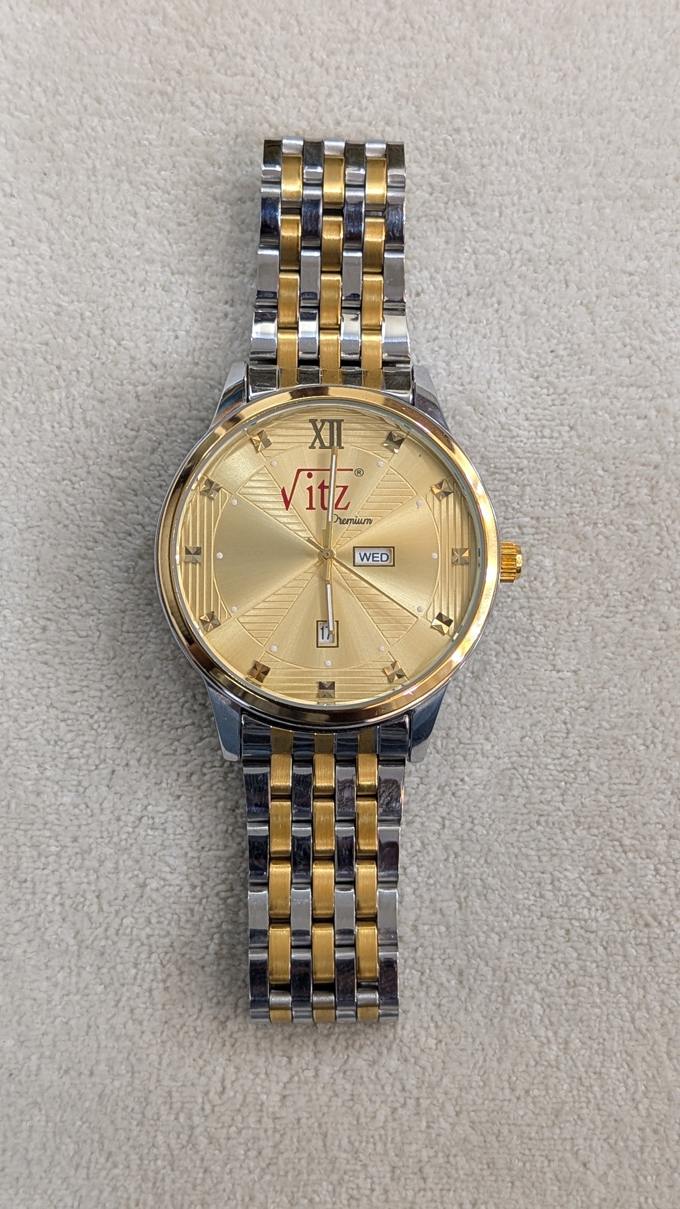 Vitz PrimeX Golden & Silver Touch Men Watch