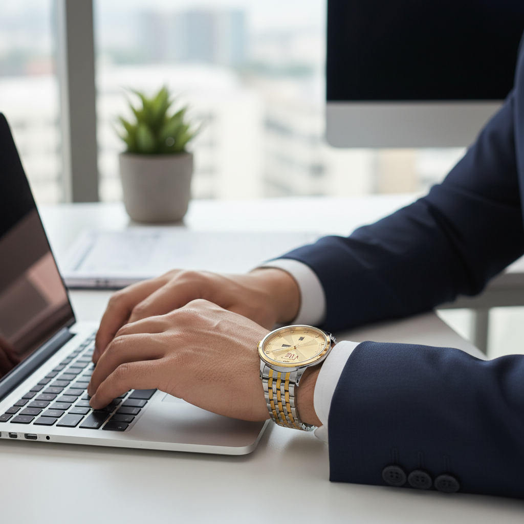 Vitz PrimeX Golden & Silver Touch Men Watch