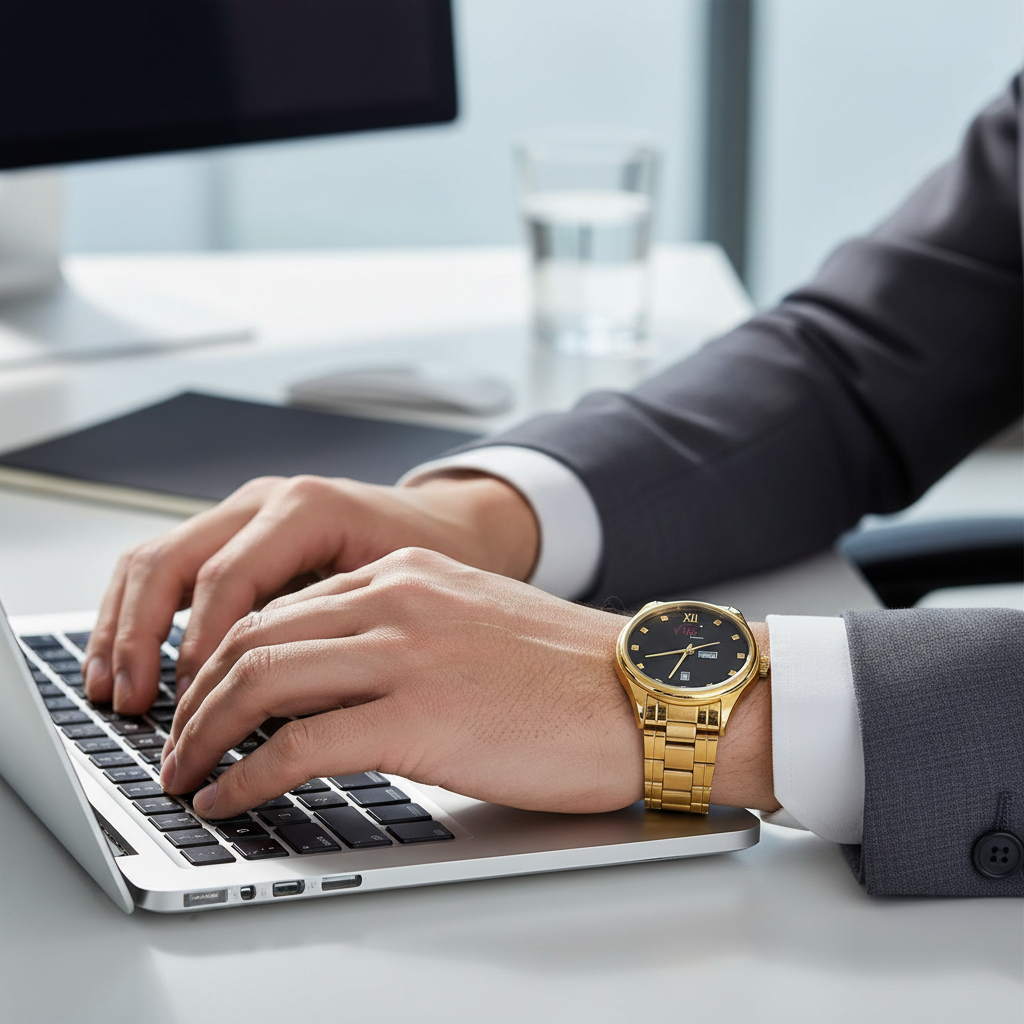 Vitz PrimeX Golden & Black Dial Men Watch