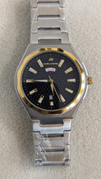 Danel Imperial Silver & Black Dial with Gold-Line Men Watch