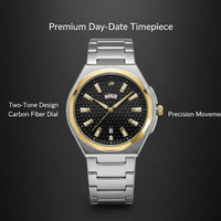 Danel Imperial Silver & Black Dial with Gold-Line Men Watch