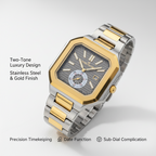 Danel Power Silver & Black Dial with Gold-Line Men Watch