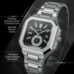 Danel Power Silver & Black Dial Men Watch