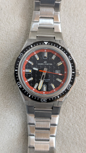 Danel Imperial Silver & Black Dial with Red & Black Shade Men Watch