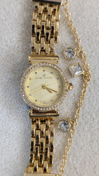 Danel Noble Golden with Diamond Chain Women Watch