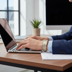 Swingstar Silver & White Dial with Gold-Line Man Watch