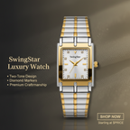 Swingstar Silver & White Dial with Gold-Line Man Watch