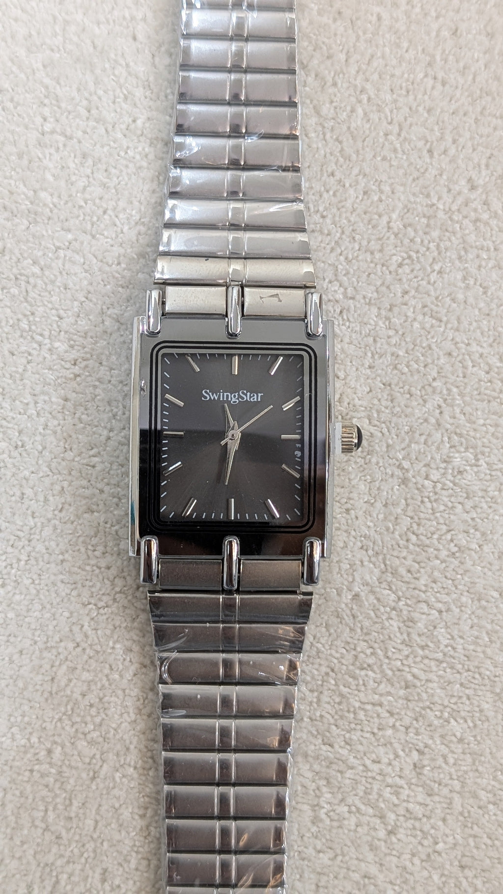 Swingstar Silver & Black Dial Man Watch