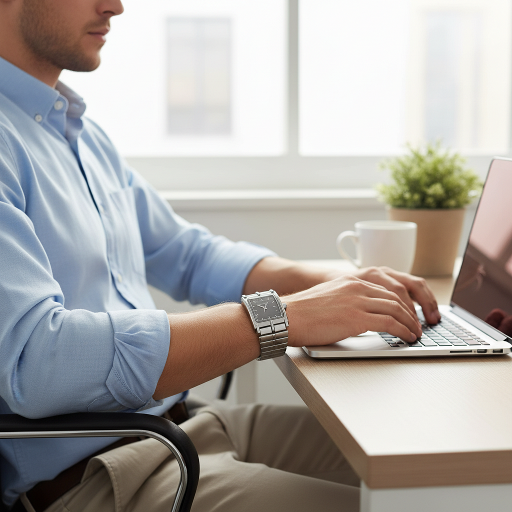 Swingstar Silver & Black Dial Man Watch
