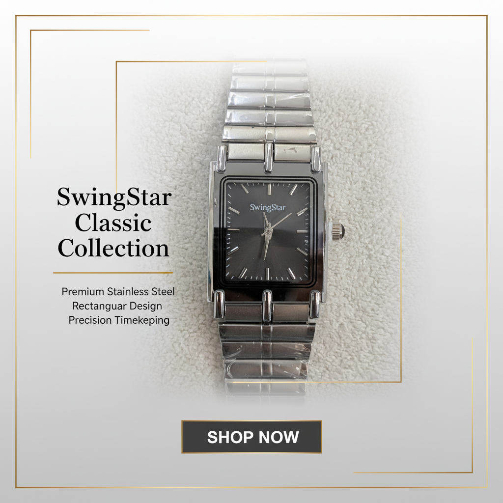 Swingstar Silver & Black Dial Man Watch
