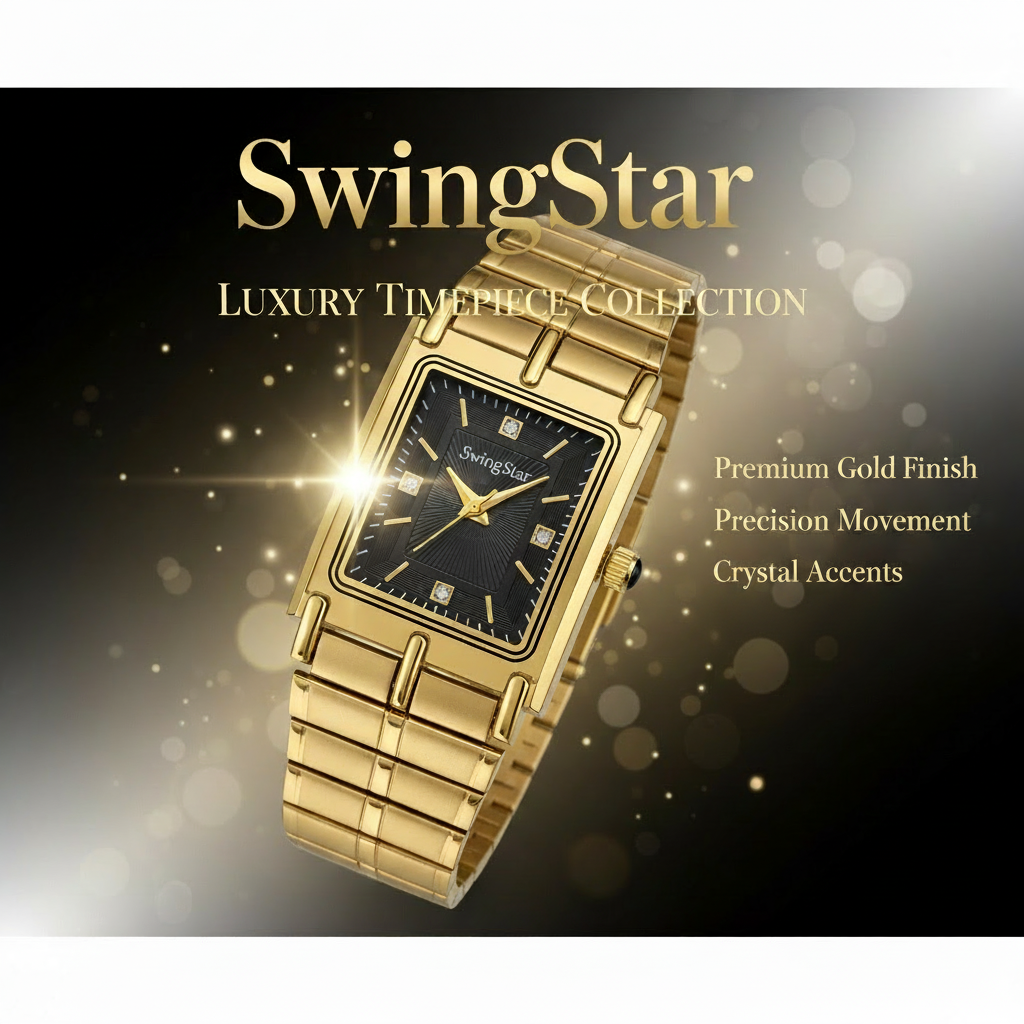 Swingstar Golden & Black Dial Man Watch