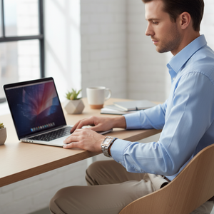 Swingstar Silver & White Dial with Brown-Line Man Watch