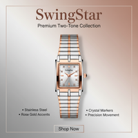Swingstar Silver & White Dial with Brown-Line Man Watch