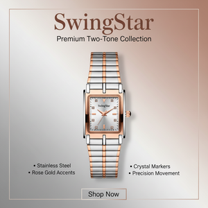 Swingstar Silver & White Dial with Brown-Line Man Watch