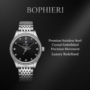Bophieri Silver with Black Dial Men Watch