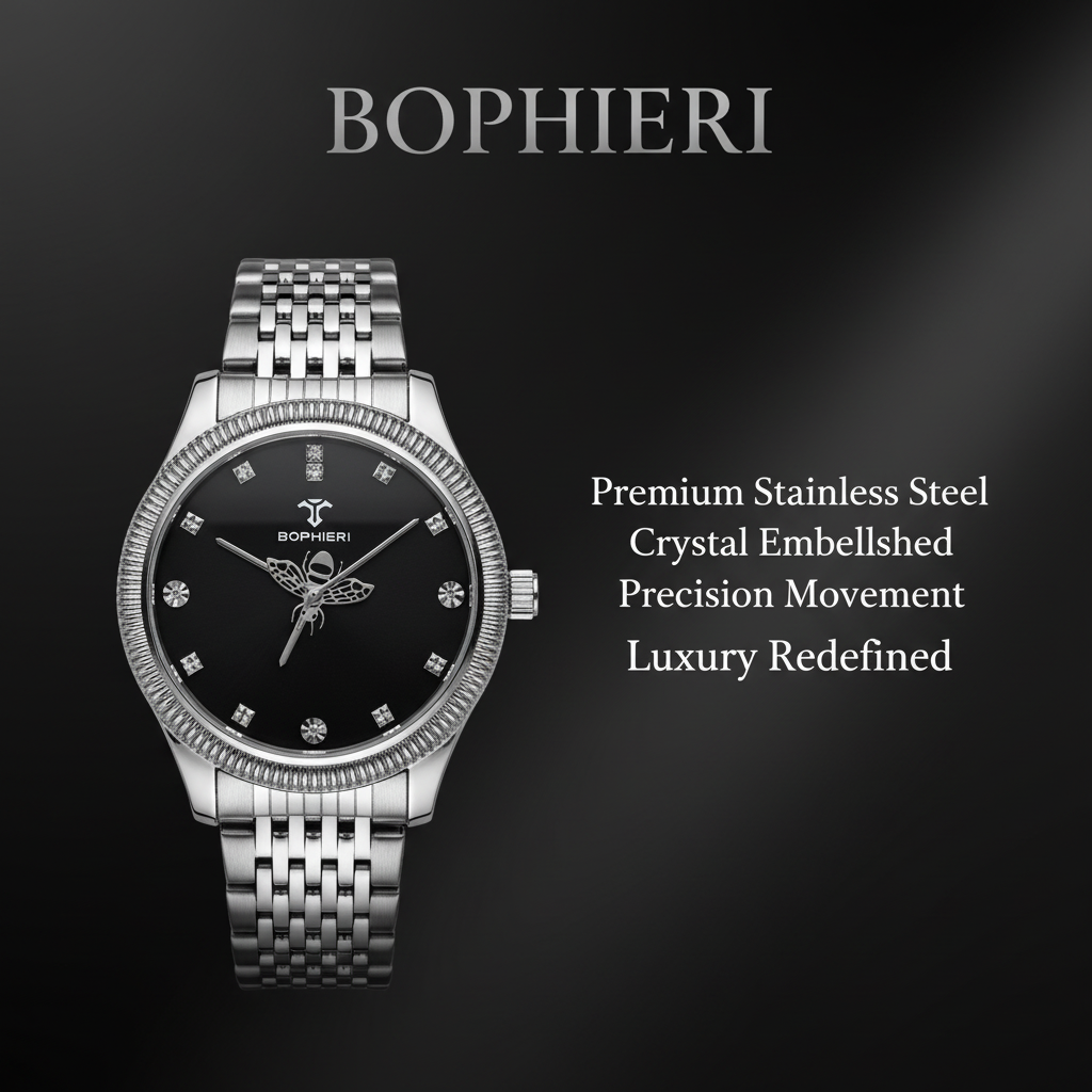 Bophieri Silver with Black Dial Men Watch