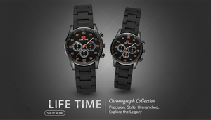 LT Royal Classic Black Couple Watch Set