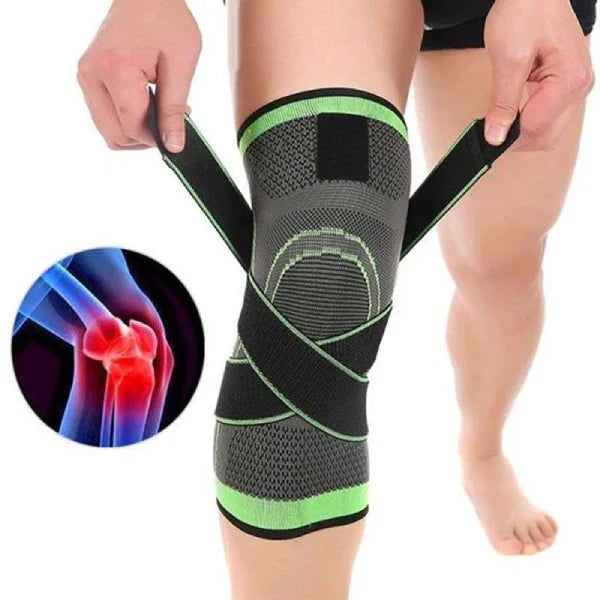 Professional Knee Support Breathable Bandage and Sports Cross Knee Pad with Belt Pressurization