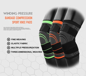 Professional Knee Support Breathable Bandage and Sports Cross Knee Pad with Belt Pressurization