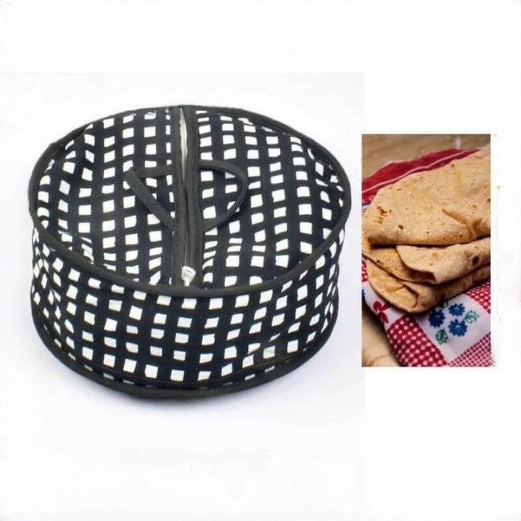 Pack Of 2 - Roti Basket Circle – Roti Chapati Box with Zipper Cover