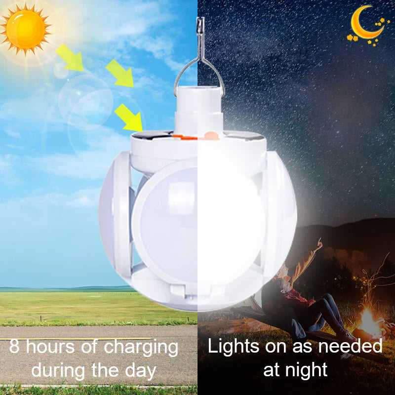 Solar Outdoor Folding Light Portable USB Rechargeable LED Bulb