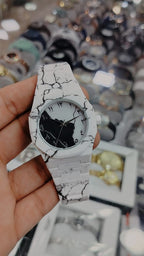 White Classic Arabic Aura – Marble Storm Edition