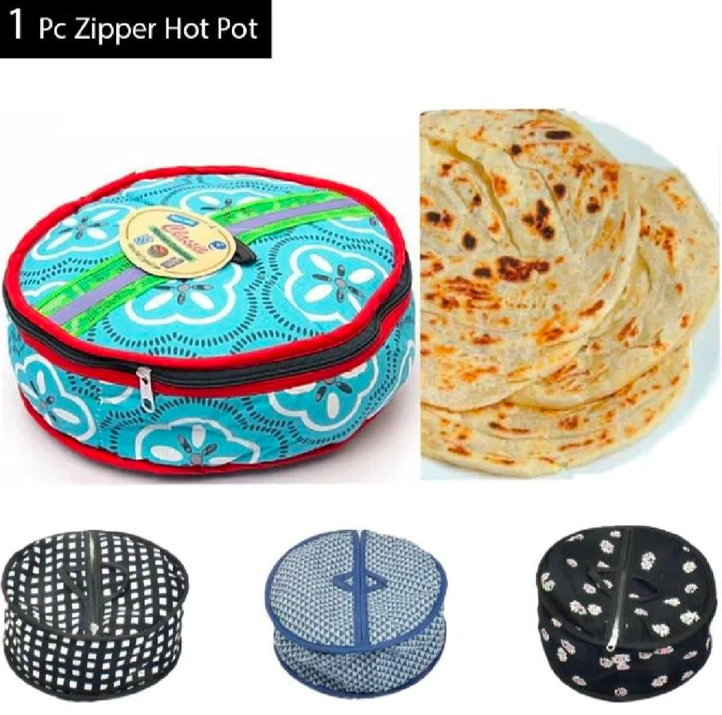 Pack Of 2 - Roti Basket Circle – Roti Chapati Box with Zipper Cover