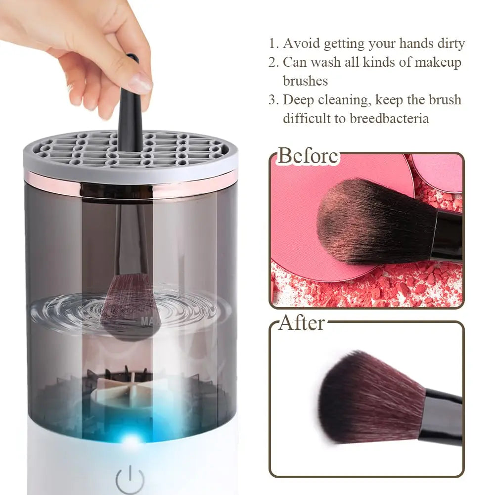 3 in 1 Automatic Rechargeable Electric Stand Makeup Brush Cleaner and Dryer For Women
