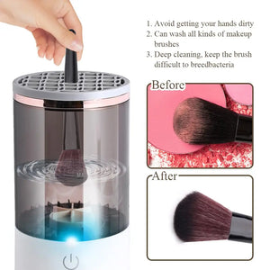 3 in 1 Automatic Rechargeable Electric Stand Makeup Brush Cleaner and Dryer For Women