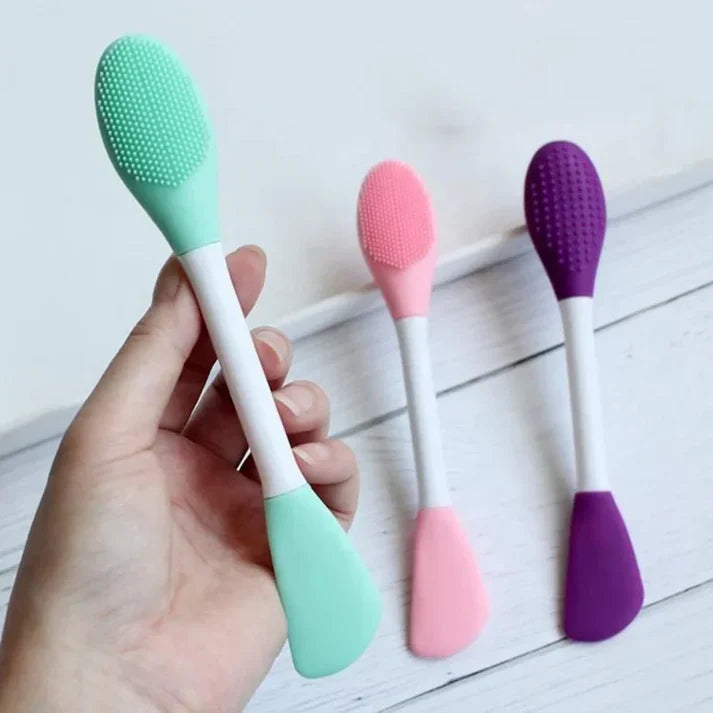 Double-ended Silicone Face Mask Brush and Silicone Facial Mud Mask Applicator