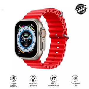 Ultra 10 Smart Watch with Bluetooth Calling Multiple Sports Mode and HD Touch Display with 10 Straps With Box For Men and Women