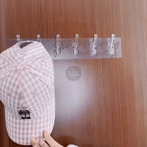 Transparent 6 Double Hooks Hanger with Strong Grip For Hanging Clothes and Bath Accessories