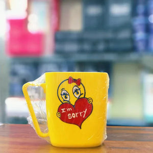 Pack of 6 Yellow Smile Emoji Plastic Mug Set