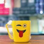 Pack of 6 Yellow Smile Emoji Plastic Mug Set