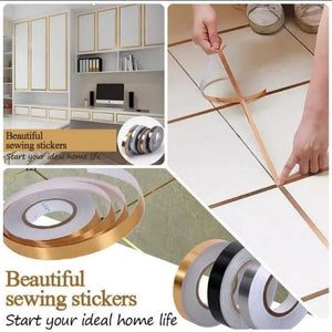 Self-Adhesive Sealing Tile Sticking Golden Decoration Tape For Home Floor Tiles and Wall Décor