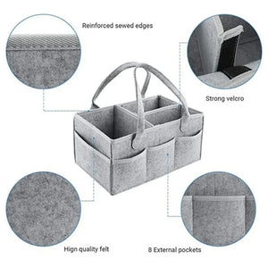Baby Diaper Caddy Organizer – Foldable Felt Storage Bag with Multi Pockets