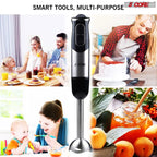 Immersion Hand Held Blender Stick with Food Grade Stainless Steel Blades for Perfect for Smoothies, Puree Baby Food &amp; Soup