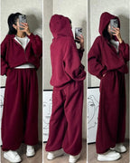 Cloud Flower Zipper Co-Ord – Maroon
