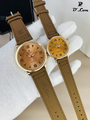 (Pack of 2) D Com Quartz Stainless Steel Clock Dial Analog Wristwatch For Men and Women